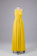 Elegante halter sleutelgat chiffon bruidsmeisje jurken