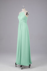 Elegante halter sleutelgat chiffon bruidsmeisje jurken