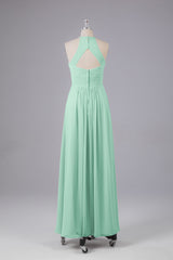 Elegante halter sleutelgat chiffon bruidsmeisje jurken