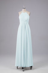 Elegante halter sleutelgat chiffon bruidsmeisje jurken