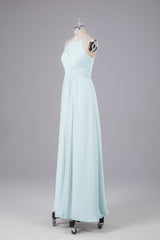 Elegante halter sleutelgat chiffon bruidsmeisje jurken
