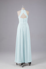 Elegante halter sleutelgat chiffon bruidsmeisje jurken