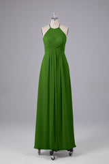Elegante halter sleutelgat chiffon bruidsmeisje jurken