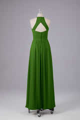 Elegante halter sleutelgat chiffon bruidsmeisje jurken