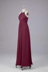 Elegante halter sleutelgat chiffon bruidsmeisje jurken