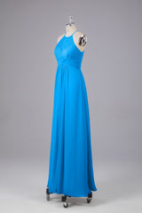 Elegante halter sleutelgat chiffon bruidsmeisje jurken