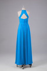 Elegante halter sleutelgat chiffon bruidsmeisje jurken