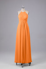 Elegante halter sleutelgat chiffon bruidsmeisje jurken