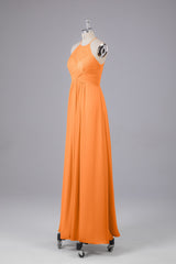 Elegante halter sleutelgat chiffon bruidsmeisje jurken