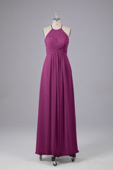 Elegante halter sleutelgat chiffon bruidsmeisje jurken