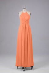 Elegante halter sleutelgat chiffon bruidsmeisje jurken