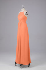 Elegante halter sleutelgat chiffon bruidsmeisje jurken