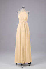 Elegante halter sleutelgat chiffon bruidsmeisje jurken
