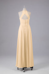 Elegante halter sleutelgat chiffon bruidsmeisje jurken