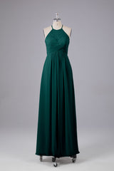 Elegante halter sleutelgat chiffon bruidsmeisje jurken