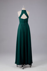 Elegante halter sleutelgat chiffon bruidsmeisje jurken