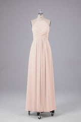 Elegante halter sleutelgat chiffon bruidsmeisje jurken