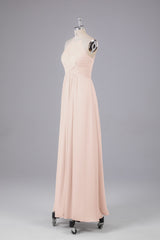 Elegante halter sleutelgat chiffon bruidsmeisje jurken