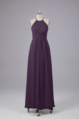 Elegante halter sleutelgat chiffon bruidsmeisje jurken