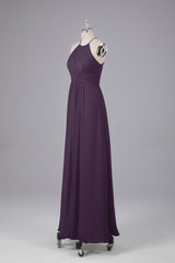 Elegante halter sleutelgat chiffon bruidsmeisje jurken