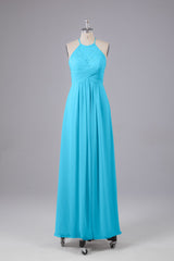 Elegante halter sleutelgat chiffon bruidsmeisje jurken