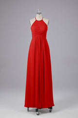 Elegante halter sleutelgat chiffon bruidsmeisje jurken