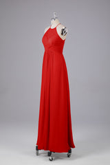 Elegante halter sleutelgat chiffon bruidsmeisje jurken