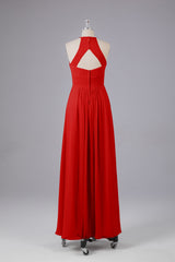 Elegante halter sleutelgat chiffon bruidsmeisje jurken