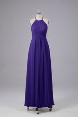 Elegante halter sleutelgat chiffon bruidsmeisje jurken