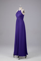 Elegante halter sleutelgat chiffon bruidsmeisje jurken