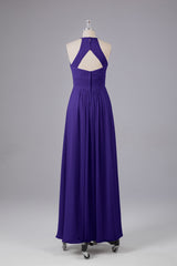 Elegante halter sleutelgat chiffon bruidsmeisje jurken