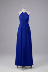 Elegante halter sleutelgat chiffon bruidsmeisje jurken