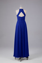 Elegante halter sleutelgat chiffon bruidsmeisje jurken