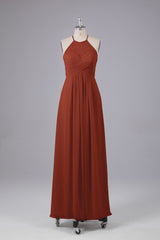 Elegante halter sleutelgat chiffon bruidsmeisje jurken