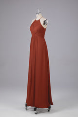 Elegante halter sleutelgat chiffon bruidsmeisje jurken