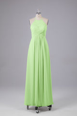 Elegante halter sleutelgat chiffon bruidsmeisje jurken