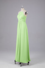Elegante halter sleutelgat chiffon bruidsmeisje jurken