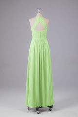 Elegante halter sleutelgat chiffon bruidsmeisje jurken