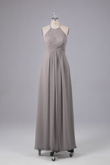 Elegante halter sleutelgat chiffon bruidsmeisje jurken