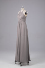 Elegante halter sleutelgat chiffon bruidsmeisje jurken