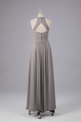 Elegante halter sleutelgat chiffon bruidsmeisje jurken