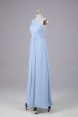 Elegante halter sleutelgat chiffon bruidsmeisje jurken