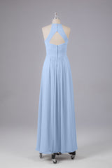 Elegante halter sleutelgat chiffon bruidsmeisje jurken