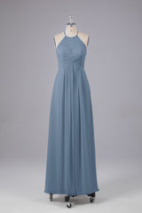 Elegante halter sleutelgat chiffon bruidsmeisje jurken