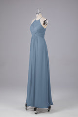 Elegante halter sleutelgat chiffon bruidsmeisje jurken