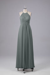 Elegante halter sleutelgat chiffon bruidsmeisje jurken
