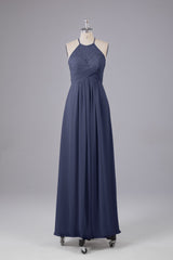 Elegante halter sleutelgat chiffon bruidsmeisje jurken