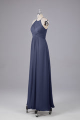 Elegante halter sleutelgat chiffon bruidsmeisje jurken