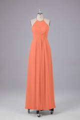 Elegante halter sleutelgat chiffon bruidsmeisje jurken