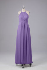 Elegante halter sleutelgat chiffon bruidsmeisje jurken